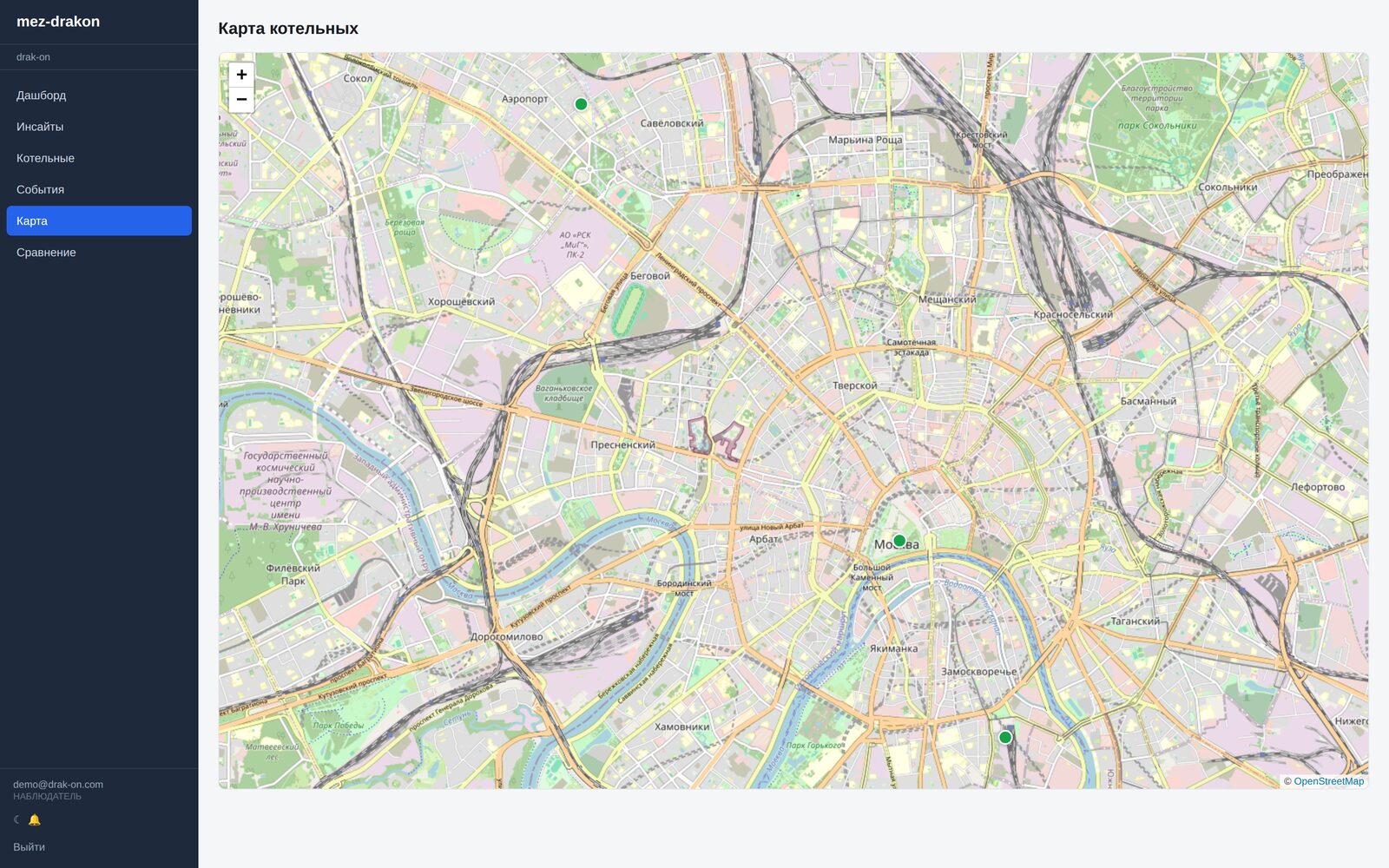 Карта котельных на OpenStreetMap